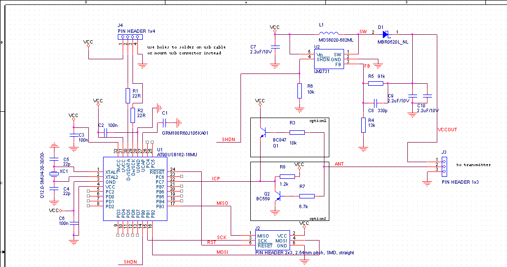 PPM/PCM R/C transmitter USB interface schematics